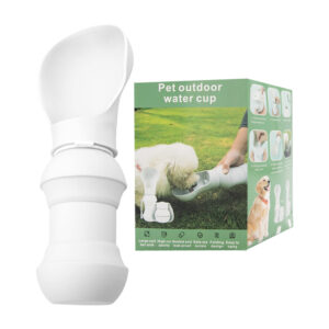 Bebedero retráctil portátil de silicona para mascota, con dispensador de agua y capacidad de 550ml + correa / jr4016 / pet outdoor water cup
