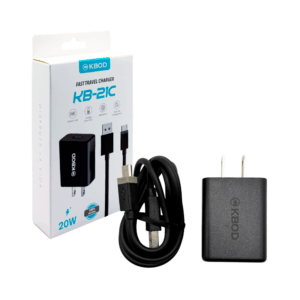 Combo cargador kbod con cubo de carga rápida, de una entrada usb, cable de usb a tipo c y potencia de 20w / enjoy life / fast travel charger / kb-21C
