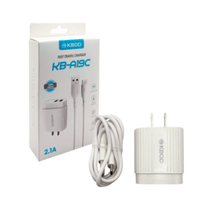 Combo cargador kbod con cubo cargador de doble entrada usb y cable de usb a tipo c / fast travel charger / kbod / kb-a19c / a19tc