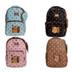 Mochila con 3 compartimentos, estampado puntos y diseño de capibara + monedero