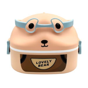 1pza Tupper con forma de animal animado, asa agarradera, 1 compartimiento y cubierto de plástico, variedad de usos / lovely bear / kpbl-005