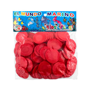 Paquete con 100 fichas en color rojo / el mundo marino / fichas redondas / 123110