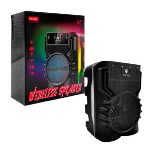 Bocina 4´ recargable, fm, usb/tf/mic, diseño detrás ranurado con luz rgb