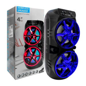 Bocina bluetooth de 4x2 pulgadas con radio fm, puerto usb-tf, y luces, variedad de colores / ktx-1589a