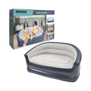 1pza Sofá grande inflable, redondeado para uso interior, con cuerpo de plástico resistente y diseño ergonómico, variedad de usos / kegaler / inflatable sofa / 138x87x71cm