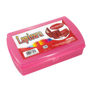 Caja lapicera mediana de plástico con varios compartimentos + plantilla  / portalapicera janel / lap103es14 / 309581