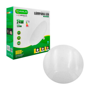 Lámpara led redonda 24w, luz 120w, diseño de puntos, base e27