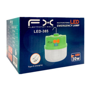 Lámpara de emergencia recargable fx con 3 pilas y cable usb-tipo c / led-385