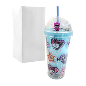 Vaso de acrílico, luz, figura y diamantina encapsulada, variedad