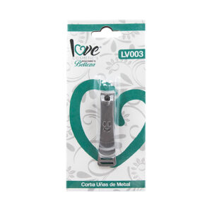Cortauñas metálico mediano con detalle de carita feliz / love cosmetics / lv003