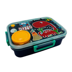 Tupper rectangular con 2 compartimentos, cubierto y mini recipiente / meo-fh20