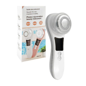 1pza Masajeador facial ultrasónico de fototerapia recargable, con iluminación, pantalla indicadora y regulador de potencia, variedad de colores / tender skin instrument / mge-05