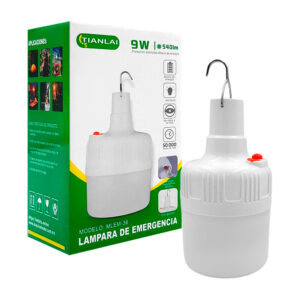 Lámpara - foco de emergencia 9w, 3 modos, 6500K, 540lm, con gancho / em20w09
