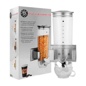 Dispensador cilíndrico transparente individual para cereal con perilla giratoria, 31x16cm, variedad de colores / mpg-866 / single cereal dispenser