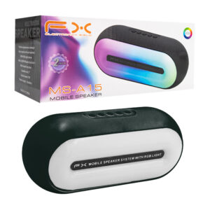 Bocina bluetooth portátil recargable con diseño ovalado alargado, de plástico, puerto usb, radio fm y luces rgb, 5w, variedad de colores / ms-a15 / fx