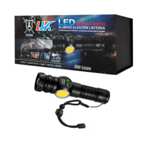 Linterna de mano led táctica ljk, recargable, con zoom ajustable, luz led lateral, 5 modos de iluminación, 5000 lumen, indicador de batería digital y correa / mtyx22 / led destacando