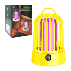 Lámpara eléctrica mata mosquitos recargable, de plástico, con luz uv y cálida, diseño en forma de jaula y asa, 5w, variedad de colores / mwd-03 / electrick shock / mosquito free at home
