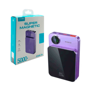 1pza Power bank / batería portátil magnética con indicador de carga, entrada tipo c, usb y diseño cuadrado / super magnetic / kbod / 5000mah / pwr-10