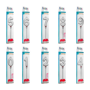 1pza Vela led grande en forma de número, con corona, moño y cuerpo de plástico, variedad de modelos / leecoyan / number in seven colors