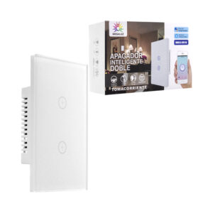 Apagador inteligente con 2 botones táctiles, control app, 118x72x39mm / rec-04