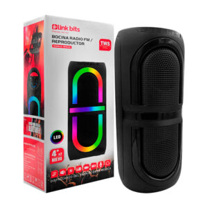 Bocina bluetooth cilíndrica, 4´, luces rgb en óvalo, fm, usb-mic y asa / sb425t