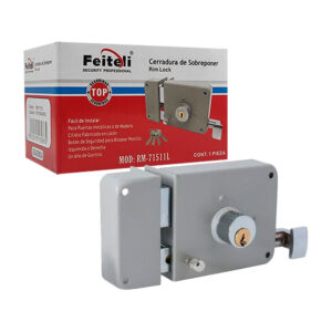 Cerradura feiteli de sobreponer puertas izquierdas, hierro antioxidante con seguridad alta + juego de llaves / rm71511l / rm71511l