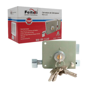 Cerradura de sobreponer puertas derechas, metálica con seguridad alta, anti corrosión + juego de llaves / rm71520r / rm-71520r