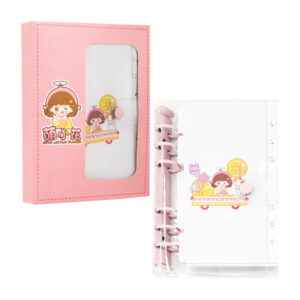 Set de folder transparente con argollas, hojas, separadores y stickers / sh-001