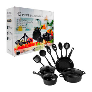 Juego de 13 piezas ollas 16-22cm y utensilios para cocinar / sh-1029