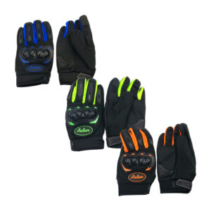 Par de guantes para motociclista con broche de velcro ajustable, protección de nudillos y dedos, detalles en color neón, variedad de colores / st-002 / anlaer / gloves