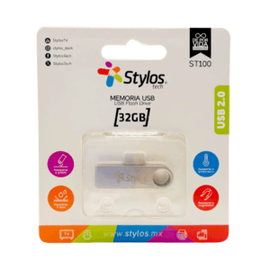 Memoria usb stylos de 32gb, compacta, lisa, rectangular / st100 / stmusb3b