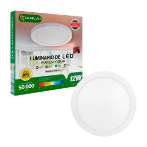 Luminario - lámpara led redonda para empotrar de 12w, 170mm, 3000k / s57w12