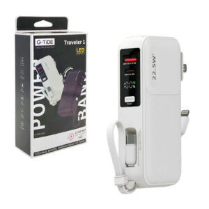 Power bank / batería portátil g-tide de 10000mah con puerto usb-tipo c y cable lightning-tipo c, variedad de colores / traveler 1