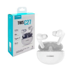 1pza Audífonos inalámbricos kbod con almohadillas de silicona ergonómicas y estuche de carga redondo, variedad de funciones / disfruta la vida / enjoy life / tws-c27