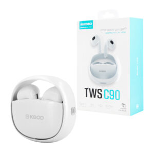 1pza Audífonos inalámbricos tipo earphones, con diseño ergonómico y estuche de carga rotativo / kbod / disfruta la vida / tws c90