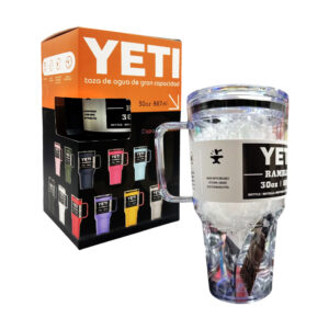Vaso termo translúcido 30oz - 887ml con asa y tapa / 257289