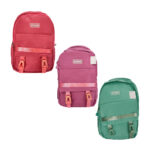 Mochila grande con 2 compartimentos y 1 bolsa frontal, colores surtidos