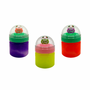 Bote de slime en color neón con figura decorativa encapsulada de postre, variedad de colores / xp682