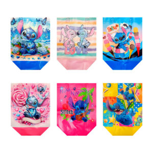 1pza Bolsa ecológica chica con estampado de personajes animados y asa agarradera, variedad de diseños / y-0199-24 / 28x21cm