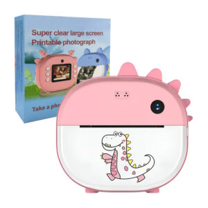 Cámara pequeña infantil, instantánea, con cámara frontal, pantalla y juegos