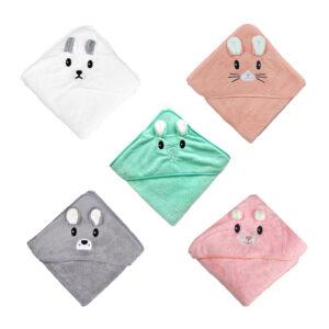 Toalla infantil de microfibra de 78x78, gorro con estampado de animal y orejas en 3d, variedad de colores y modelos / toalla gorro / toalla con capucha / yj-5030