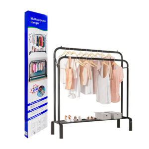 Organizador - perchero móvil multifuncional de doble tubo para ropa con ganchos para accesorios, 110x57x150cm, variedad de colores y diseños / yp-605 / multipurpose hanger