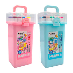 Estuche con 18 marcadores plumones chenguan de colores con doble punta / 18 colors marker / 6779