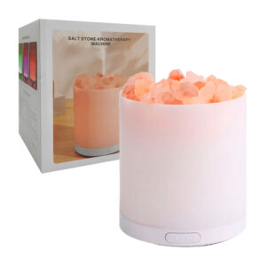 Humidificador de aromaterapia cilíndrico con sales, luces y capacidad de 150ml / salt stone aromatherapy machine / ze-1430