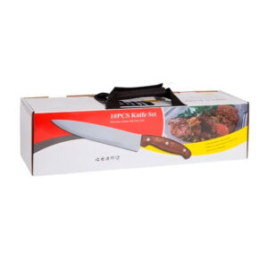 Juego de 7 cuchillos, tenedor para trinchar y chaira + funda / ze-2872 / z-9208