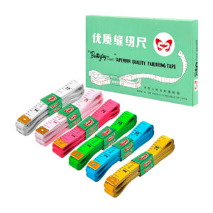 Caja con 12 cintas métricas plásticas pequeñas, variedad de colores / zadak