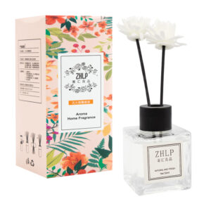 Aromatizante - difusor en frasco cuadrado con fragancia de 50ml y 4 varillas negras + 2 flores decorativas, variedad de aromas / zxq03723 / zhlp / aroma home fragance