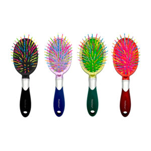 Cepillo de plástico para el cabello con cerdas onduladas de colores y hoyuelo colgante, variedad de colores / 296 / cepillo maxdona