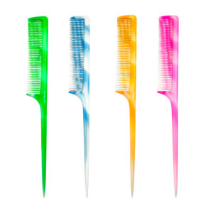 1pza Peine de plástico liso para el cabello, con medida de 21.5cm y color deslavado, variedad de colores / a558