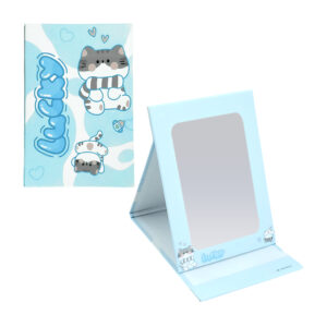 Espejo pequeño 15.5x11.5cm con recubrimiento de cartón resistente y estampado de animales kawaii, variedad de modelos y colores / ay-448 / espejo rectangular